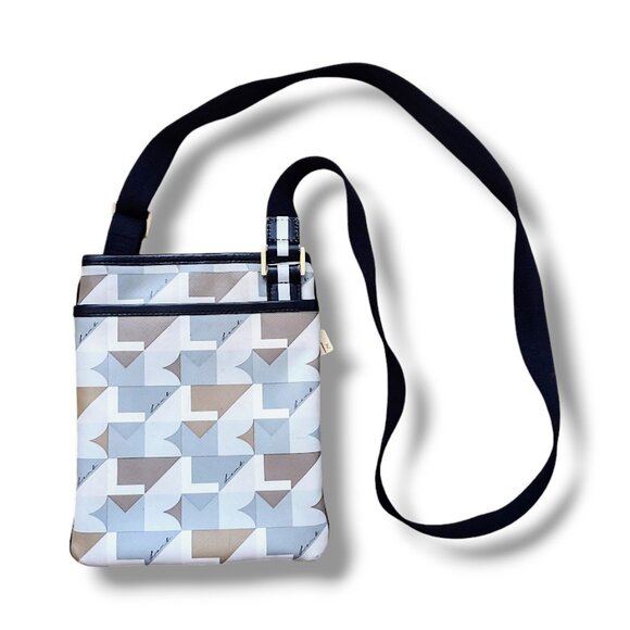 L.A.M.B. by Gwen Stefani rare vintage Y2K abstract print leather crossbody bag - Picture 2 of 9